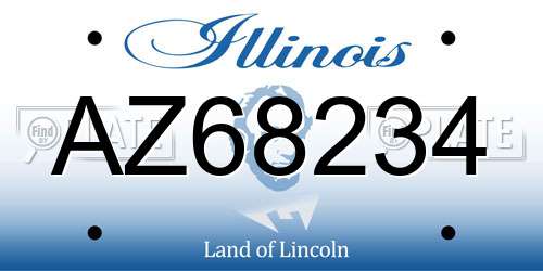 AZ68234 Illinois License Plate