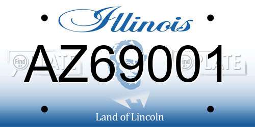 AZ69001 Illinois License Plate