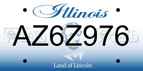 AZ6Z976 Illinois License Plate