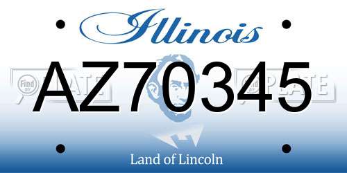 AZ70345 Illinois License Plate