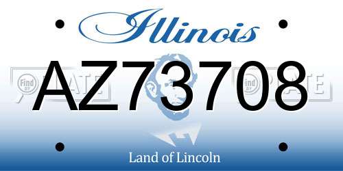 AZ73708 Illinois License Plate