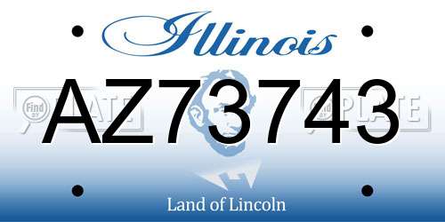 AZ73743 Illinois License Plate