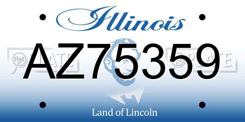 AZ75359 Illinois License Plate
