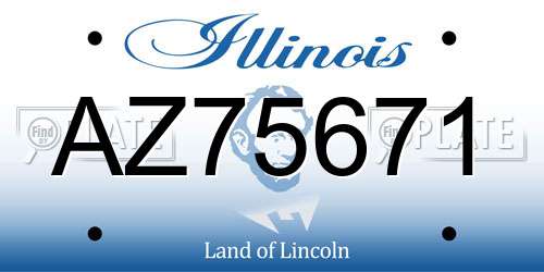 AZ75671 Illinois License Plate