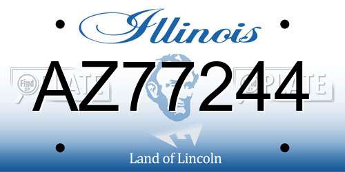 AZ77244 Illinois License Plate