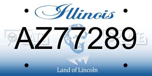 AZ77289 Illinois License Plate