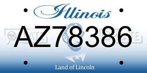 AZ78386 Illinois License Plate