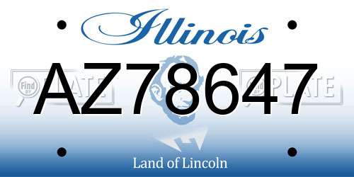 AZ78647 Illinois License Plate