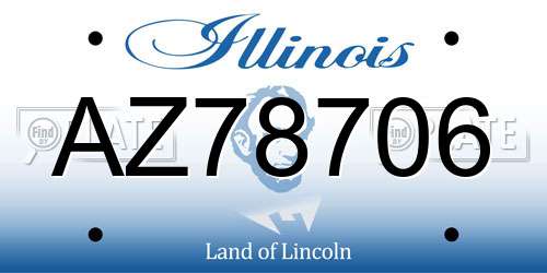 AZ78706 Illinois License Plate