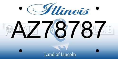 AZ78787 Illinois License Plate