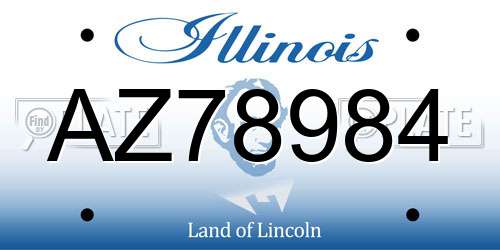 AZ78984 Illinois License Plate