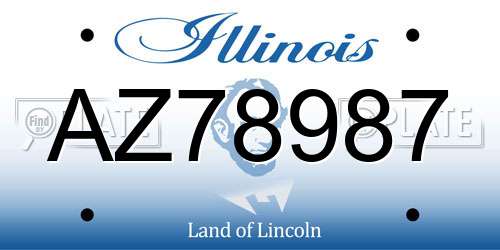 AZ78987 Illinois License Plate