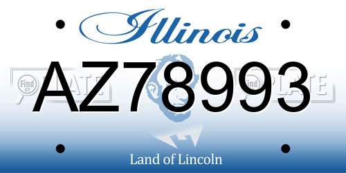 AZ78993 Illinois License Plate