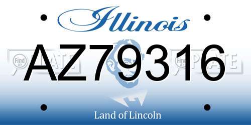 AZ79316 Illinois License Plate