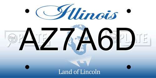 AZ7A6D Illinois License Plate