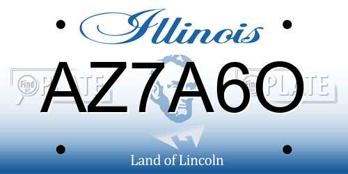 AZ7A6O Illinois License Plate