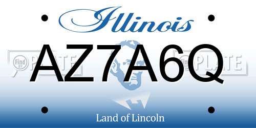AZ7A6Q Illinois License Plate