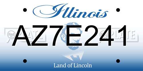 AZ7E241 Illinois License Plate