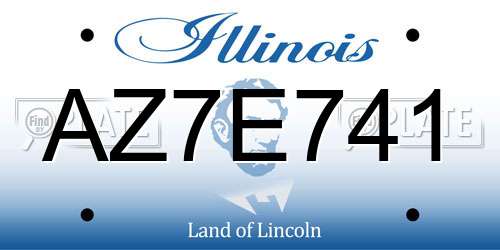 AZ7E741 Illinois License Plate