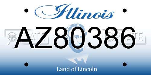 AZ80386 Illinois License Plate