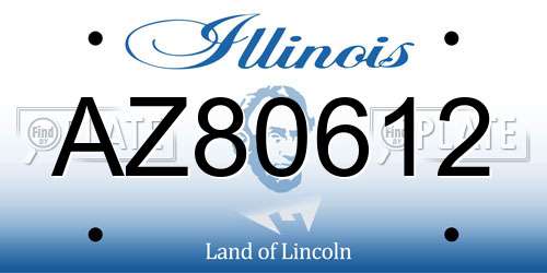 AZ80612 Illinois License Plate