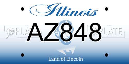 AZ848 Illinois License Plate