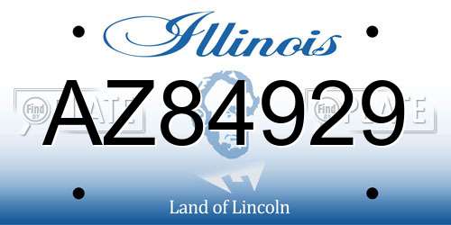 AZ84929 Illinois License Plate