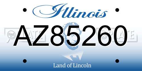AZ85260 Illinois License Plate