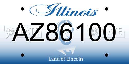 AZ86100 Illinois License Plate