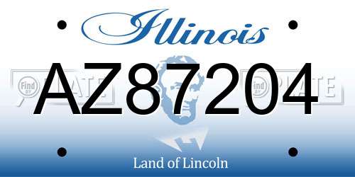 AZ87204 Illinois License Plate