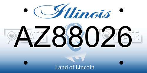 AZ88026 Illinois License Plate