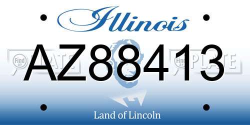 AZ88413 Illinois License Plate