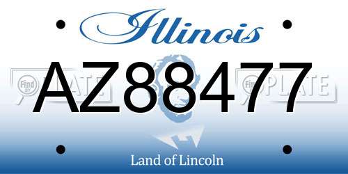 AZ88477 Illinois License Plate
