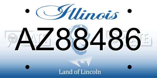AZ88486 Illinois License Plate