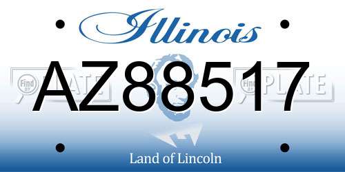 AZ88517 Illinois License Plate