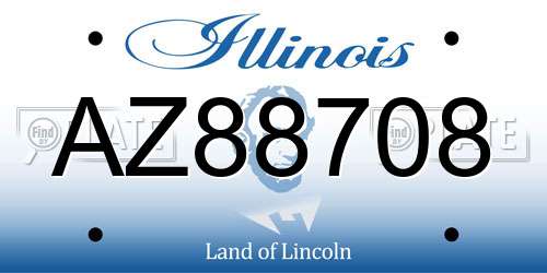 AZ88708 Illinois License Plate
