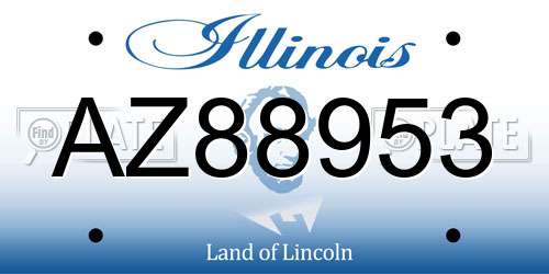 AZ88953 Illinois License Plate