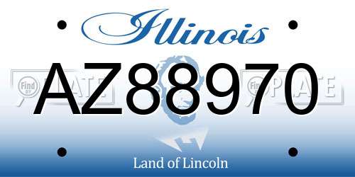 AZ88970 Illinois License Plate