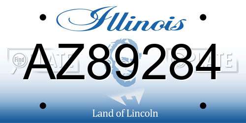 AZ89284 Illinois License Plate