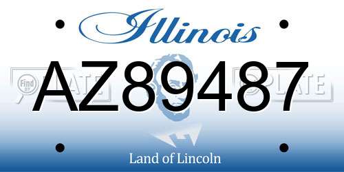 AZ89487 Illinois License Plate