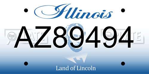 AZ89494 Illinois License Plate