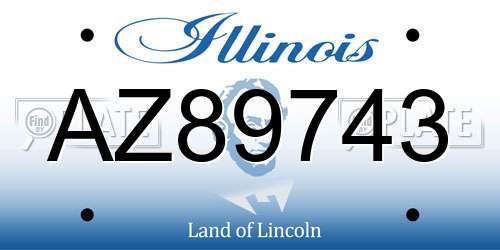 AZ89743 Illinois License Plate