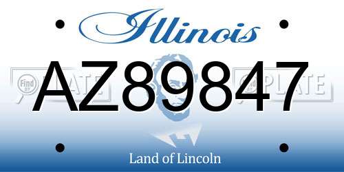 AZ89847 Illinois License Plate