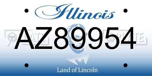 AZ89954 Illinois License Plate