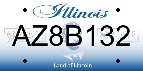 AZ8B132 Illinois License Plate