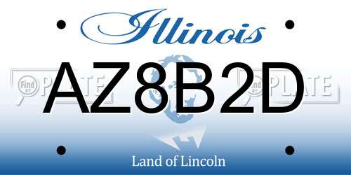 AZ8B2D Illinois License Plate