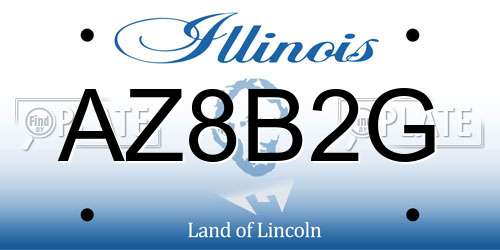AZ8B2G Illinois License Plate