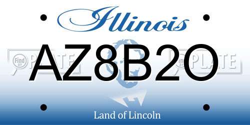 AZ8B2O Illinois License Plate