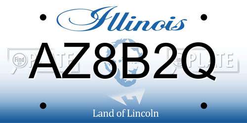 AZ8B2Q Illinois License Plate