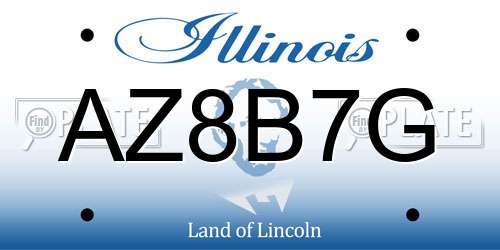 AZ8B7G Illinois License Plate